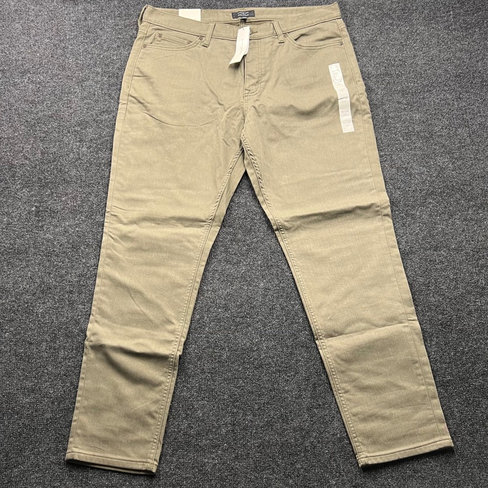 Banana Republic Travel Athletic Pant Mens 35x30 Olive Green Tapered Chino NWT